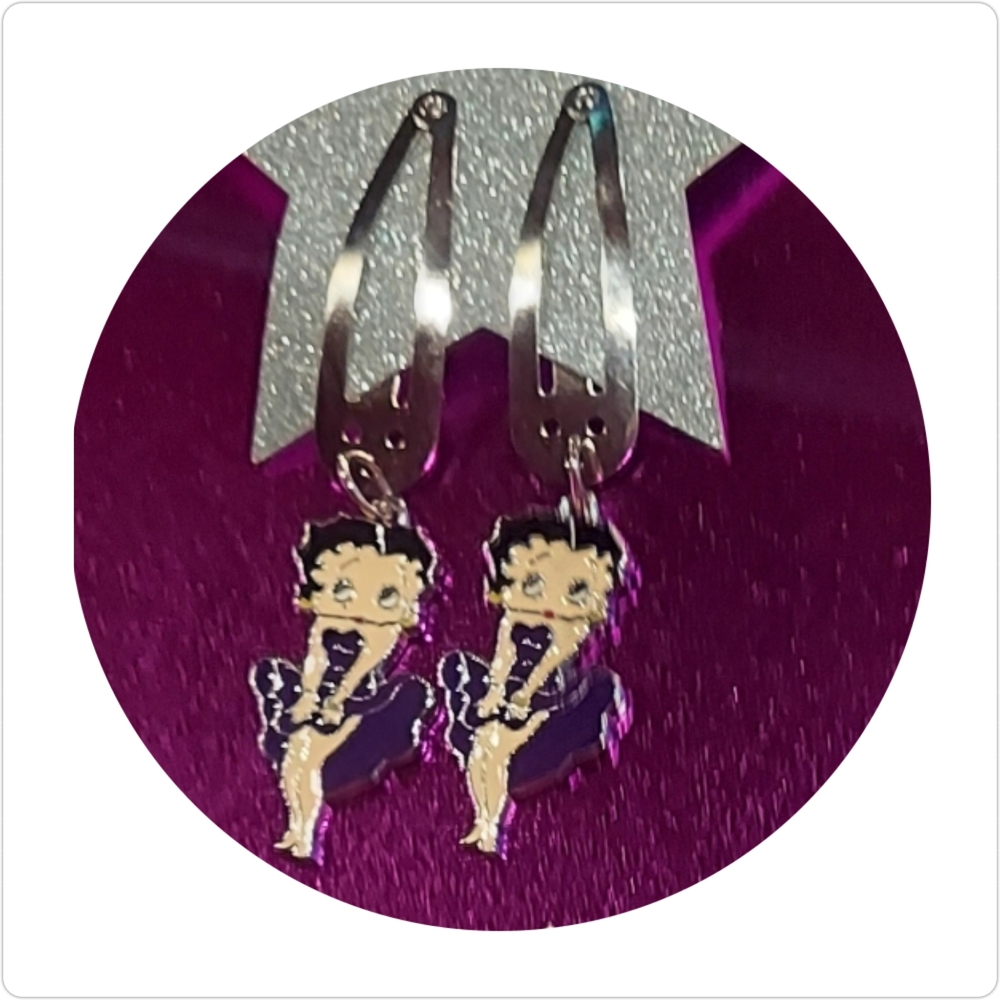 Betty Boop pair of hairclips . made with love !